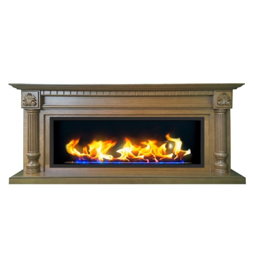 Биокамин в линейном портале "Русский огонь" Македония с декоративным стеклом (стемалитом)