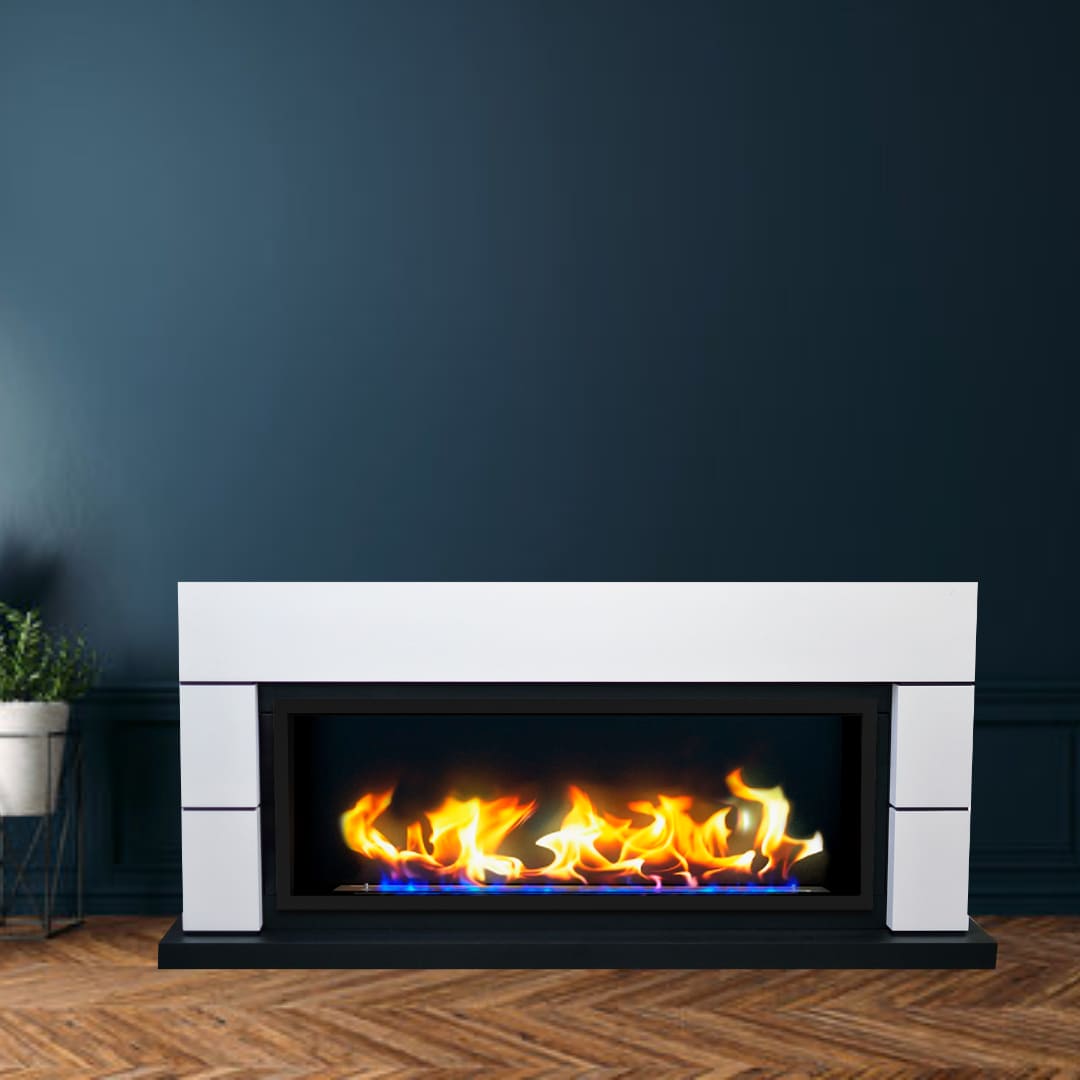 Биокамин в линейном портале "Русский огонь" Аляска с декоративным стеклом (стемалитом) по цене 100 650 руб.