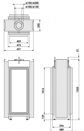 Газовый камин BellFires Vertical Bell Medium Tunnel