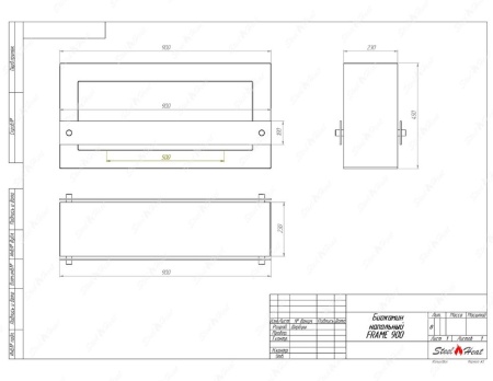 Биокамин SteelHeat FRAME ONE 900 серый Биокамин SteelHeat FRAME ONE 900 серый по цене 44 100 руб.